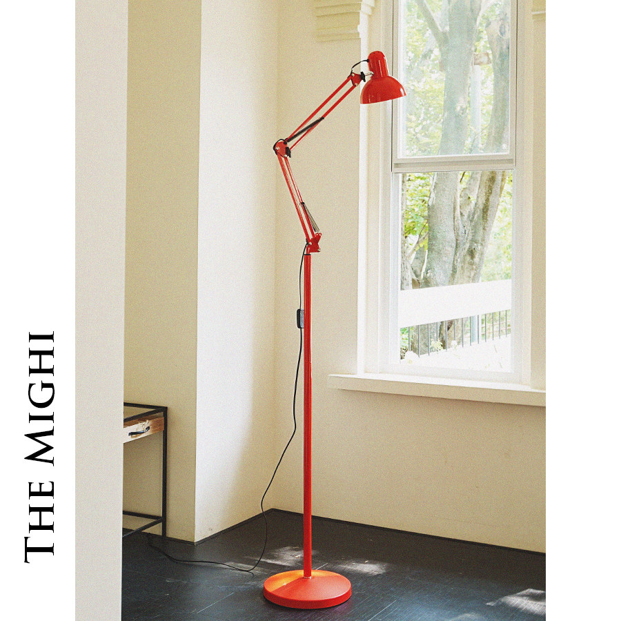 米极光影 中古布鲁托 托红三折机械臂落地灯可调节书房护眼阅读台,家装灯饰光源,落地护眼灯,淘宝优惠券,粉丝福利购,淘宝优惠卷