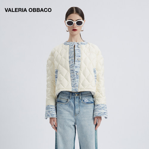 ValeriaObbaco圆领拼接羽绒服