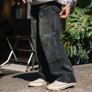 洗水破坏泼墨双膝裤 Knee Vintage BananaClub