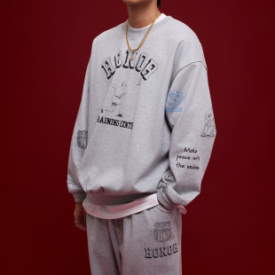 460g重磅美式 Sweat 手绘复古宽松圆领卫衣 Painted BananaClub