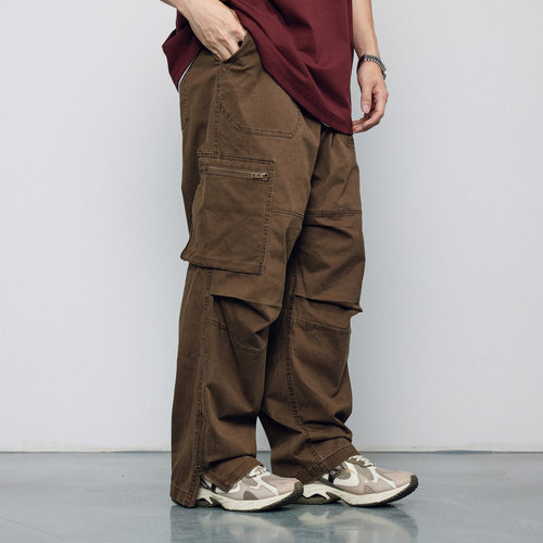 BananaClub水洗拉链口袋工装长裤