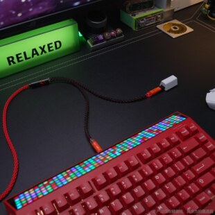 8K磁轴发光航插线键盘线一拖二8K回报率USB C双接口数据线 TYPE