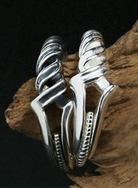 菲鸿新款朗基努斯之枪复古尾戒男开口可调节戒指个性礼物送男友