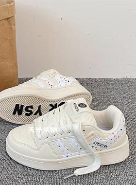 港风小众设计感厚底面包鞋女ins潮2025春季新款百搭运动休闲板鞋