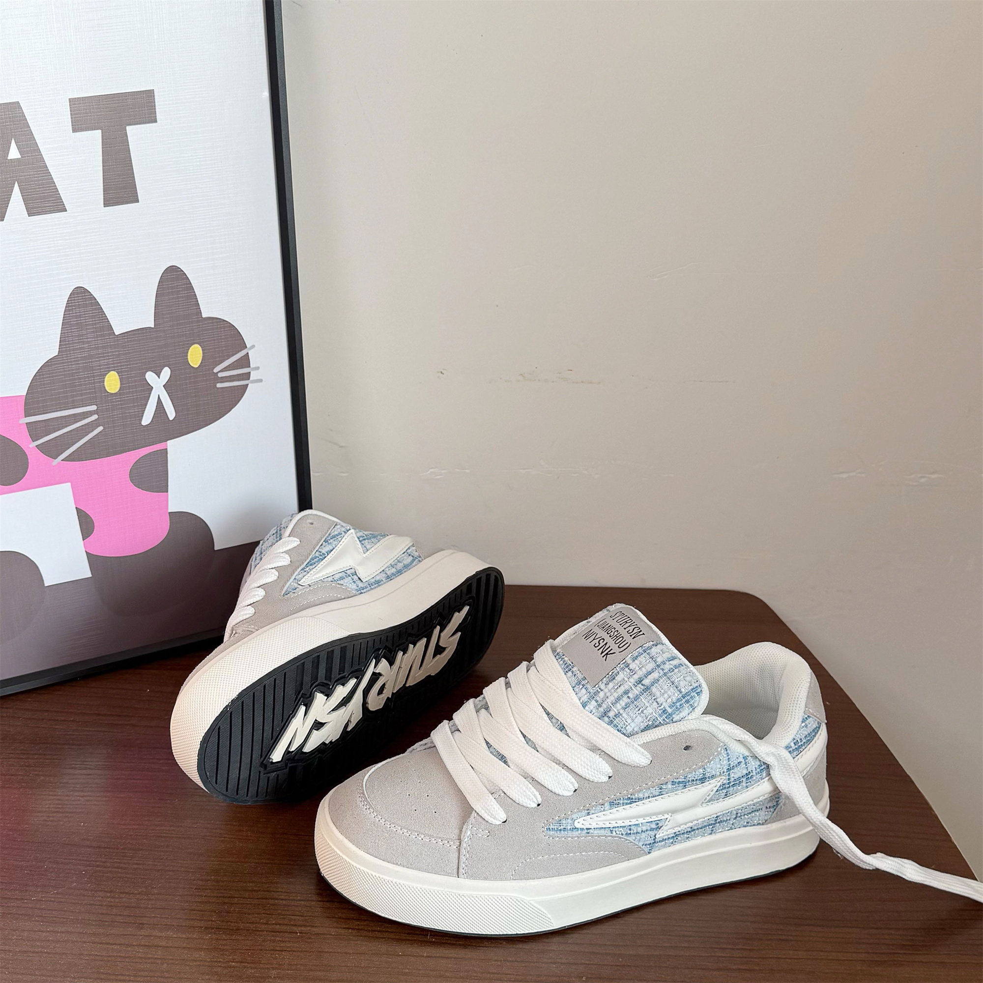 2026春季新款小香风厚底板鞋ins潮韩版超火百搭学生运动休闲鞋女,女鞋,休闲板鞋,淘宝优惠券,粉丝福利购,淘宝优惠卷