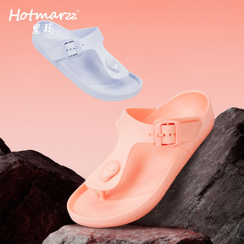 hotmarzz/黑玛拖鞋女夏季外穿人字拖女夹脚拖鞋防滑软底沙滩凉鞋