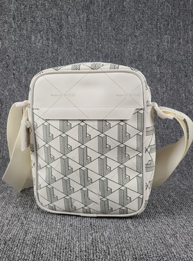 B164鱼 LIVE粗肩带竖方型小方包 优雅白色 男士相机包街拍包