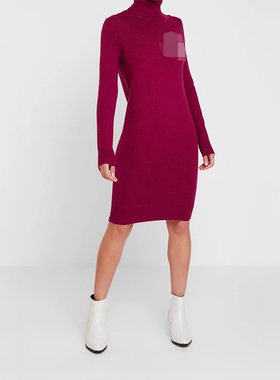 4385 C家 羊毛高领秋冬连衣裙 保暖打底针织连身中裙 舒适亲肤