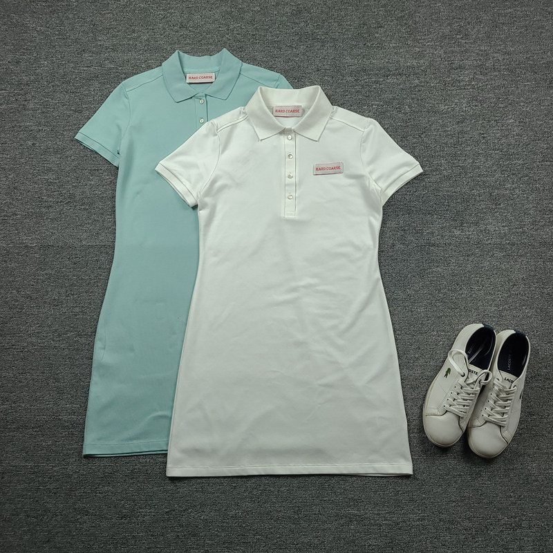 1527鱼 夏新经典多色棉质polo连衣裙 四粒扣翻领通勤短袖连身短裙