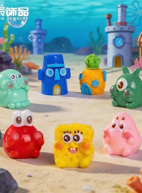 卡通立体派大星海绵宝宝树脂摆件