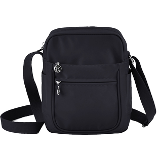 文力品牌斜挎包休闲竖款防水牛津布尼龙帆布轻便中老年旅行斜跨包