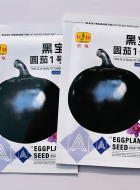 黑宝圆茄1号茄子种子中熟外皮黑紫色白肉细嫩春秋圆茄种籽耐贮运