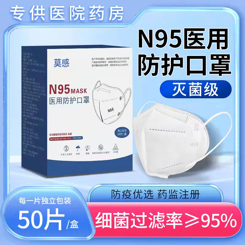 N95醫用防護口罩3d立體醫療級別醫護專用一次性官方旗艦正品獨立A_莫感旗艦店_醫療器械
