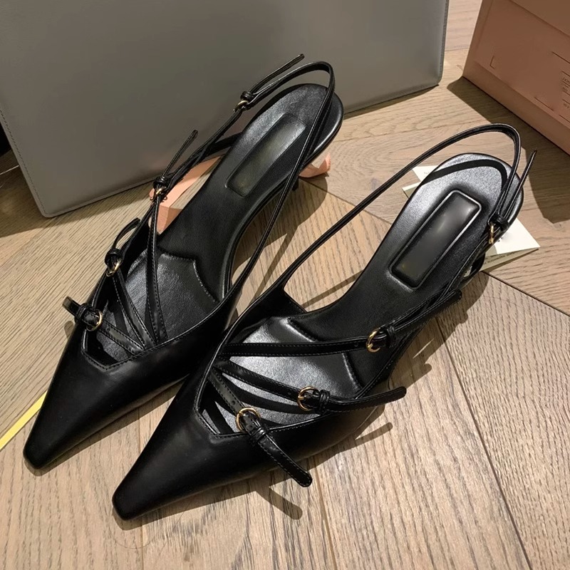 细跟气质百搭包头高跟鞋2023新款