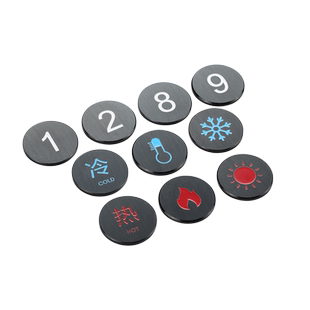 金属拉丝3cm直径小圆提示牌冷热温度贴酒店房间淋浴间温馨提醒牌小贴牌数字牌衣柜编号牌号码牌标示定制设计