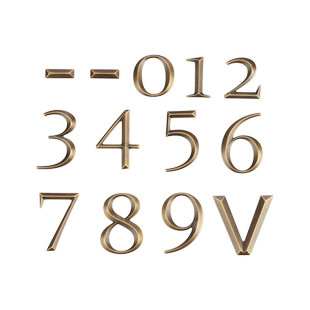 三维立体做旧铜字简约立体字标识酒店民宿门牌号家用别墅门口号码字工作室墙面自贴装饰立体图形个性数字定制