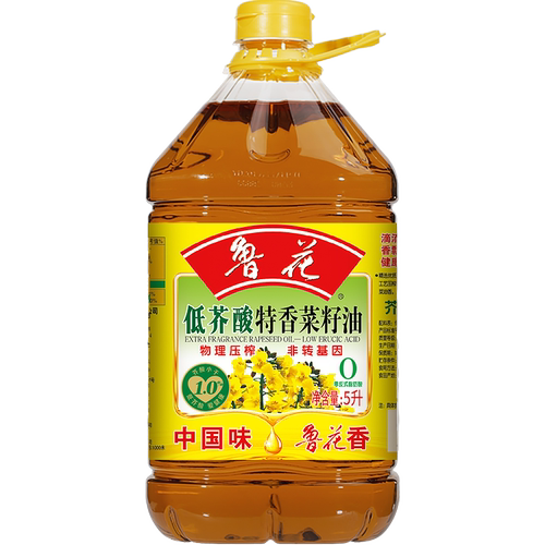 鲁花低芥酸特香菜籽油5L 食用油物理压榨家用炒菜油