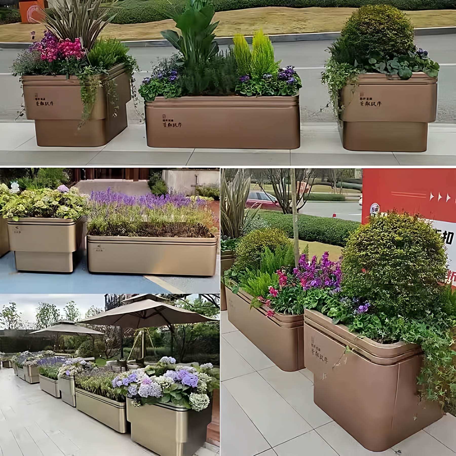 户外不锈钢铁艺花箱花坛