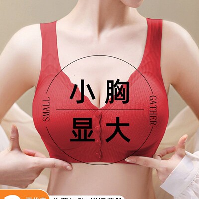 2026年新款妈妈内衣女前扣聚拢小胸显大胸收副乳防下垂文胸背心式