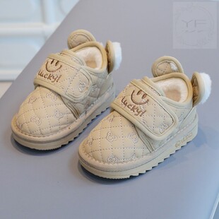 宝宝冬天棉鞋男宝1一4岁半冬季软底雪地靴加绒加厚鞋子女儿童短靴