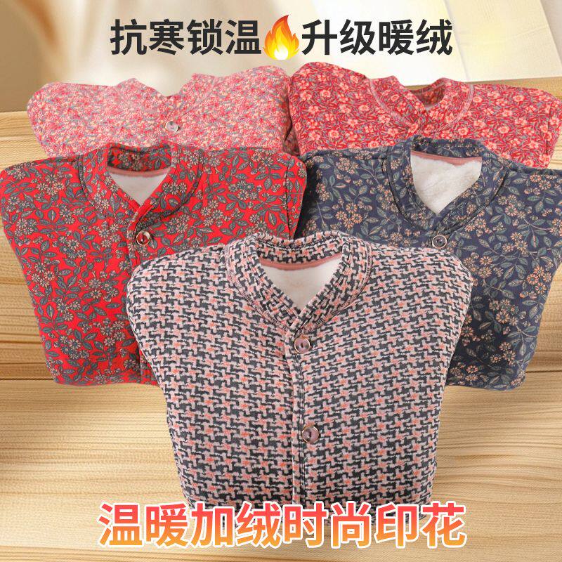 妈妈冬季棉袄加绒加毛护