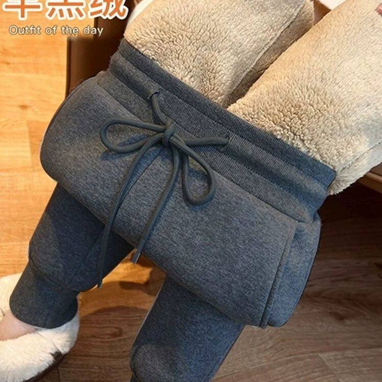 羊羔绒运动裤秋冬加厚卫