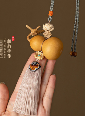 天然葫芦挂件门对门家居大门玄关卧室复古流苏莲花中国结挂饰平安