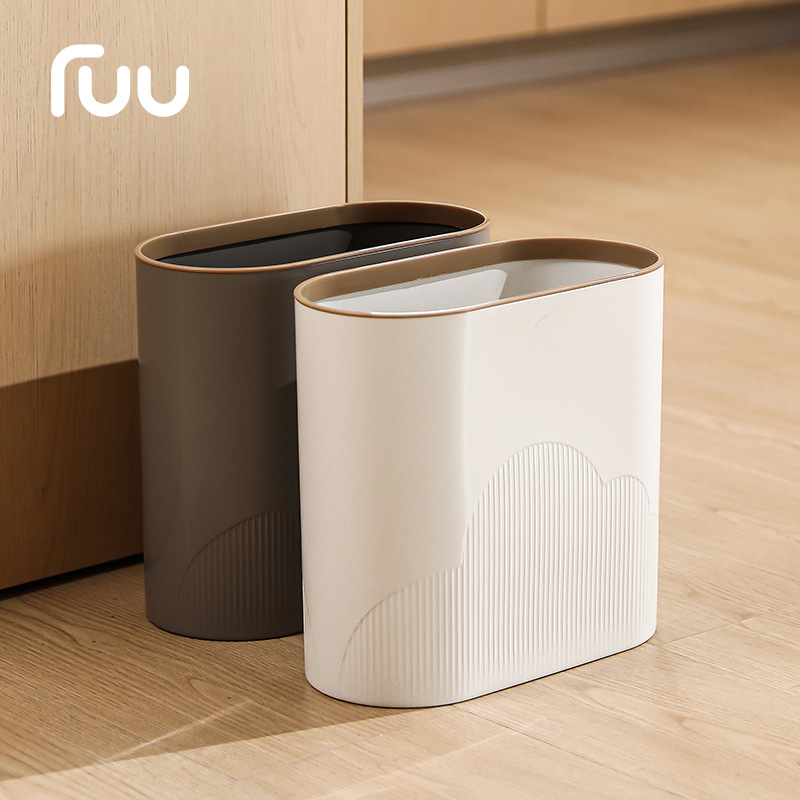 卫生间缝隙垃圾桶家用厨房夹缝长方形大号带盖厕所纸篓实用设计