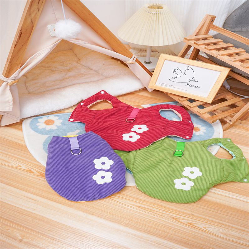 秋冬季宠物服装小狗猫咪衣服花花两腿双面马甲比熊泰迪小型犬