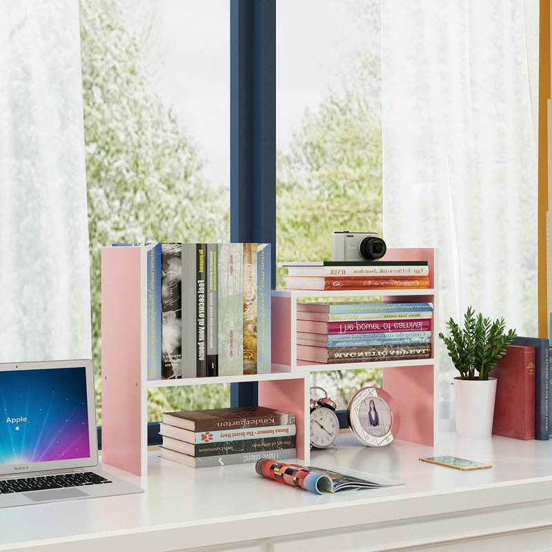 简易书架学生桌面儿童办公书桌置物架宿舍收纳伸缩设计小书柜