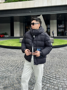 丝绸玛雅秋冬新款外衣厚款90白鸭绒连帽保暖男士羽绒服夹克外套