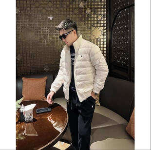 双面穿羽绒服针织绣马90白鸭绒高级感外套衣服男装洋气高贵25469