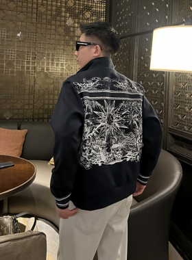 丛林夹克26ss春季定制后背数码直喷太阳神情侣休闲夹克外套