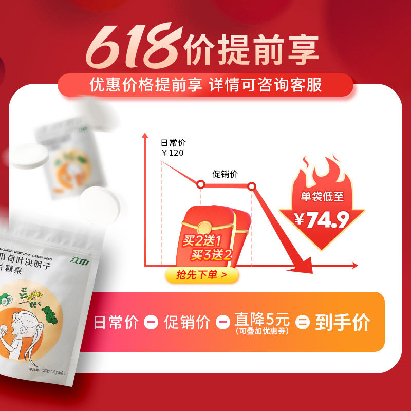 江中冬瓜荷叶决明子压片糖果益生菌膳食纤维酵素青汁搭配白芸豆