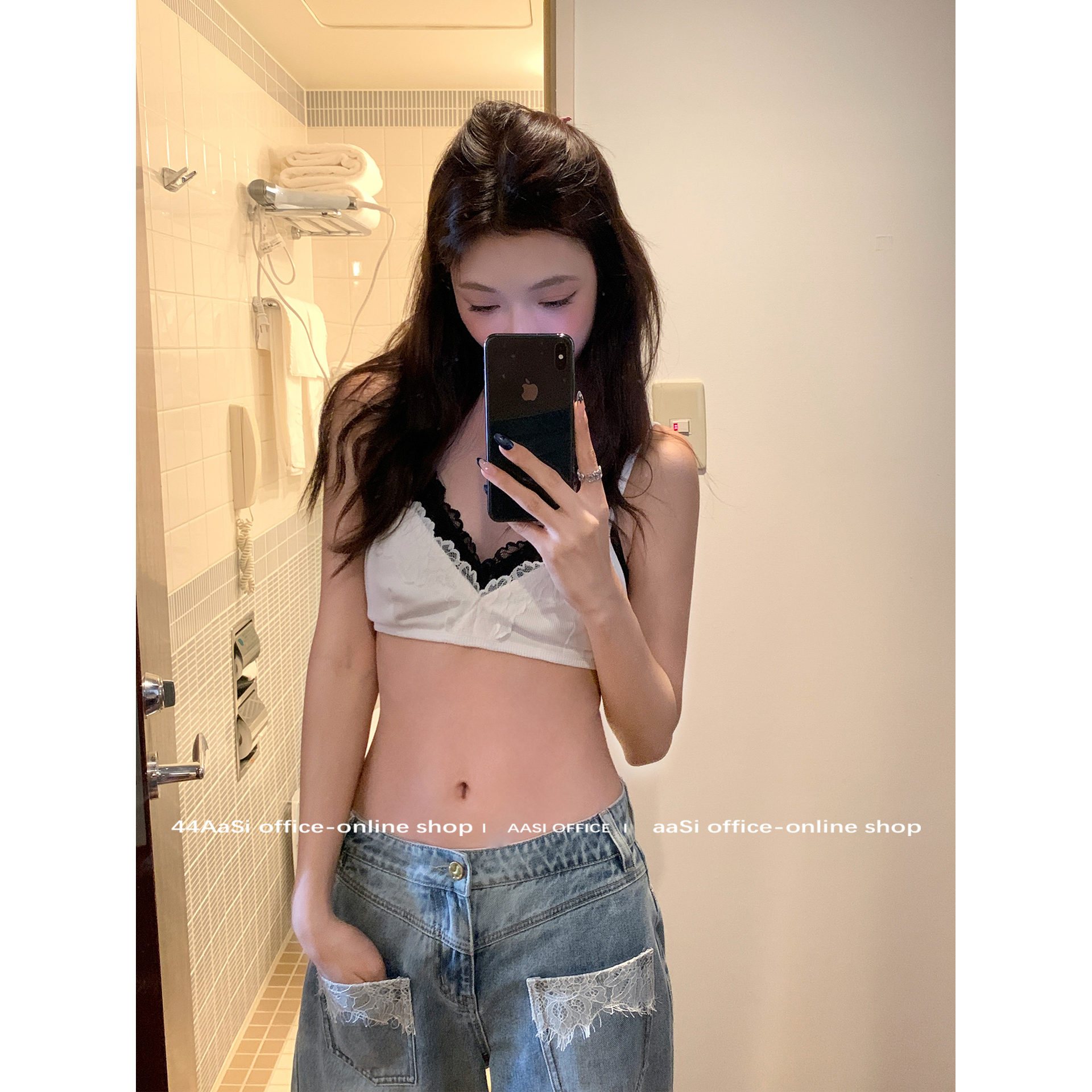 44AaSi 浪漫主义 法式蕾丝内搭无钢圈美背小胸内衣