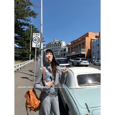 44AaSi 白女skims运动套装 无敌显瘦连帽卫衣外套/休闲长裤