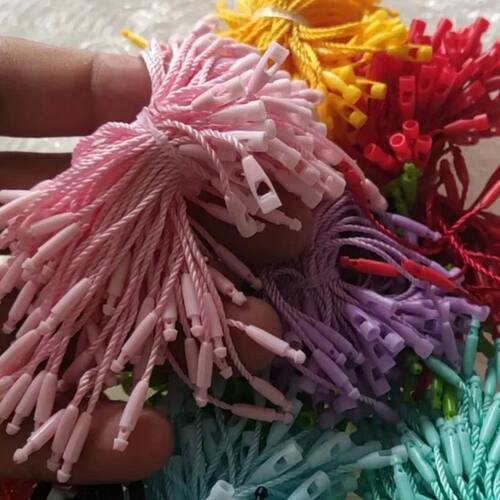 100PCS Small Tag Cords 8 CM Black polyester Tags Strings Bei