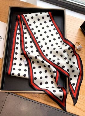 Luxury Long Silk Scarf Female Animal Horse Print Thin Narrow