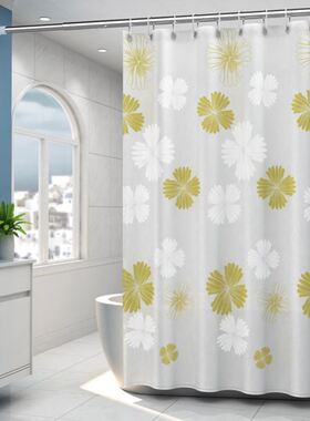 The bathroom shower curtain checkered PEVA Environmental