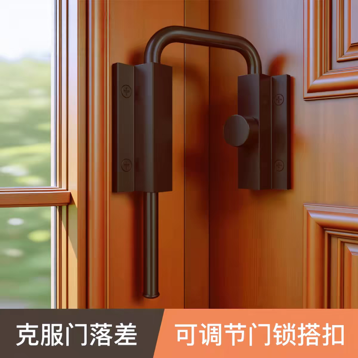 免打孔门锁家用入户防盗门内反锁扣插销门栓反锁神器防盗二道锁