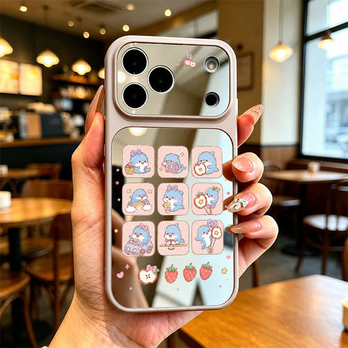 火凤小海豚适用苹果18promax手机壳iPhone17新款粉彩16pro高级感15Plus高级15手绘14ins风13简约12仿原镜面11