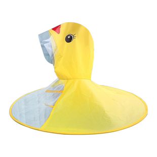 小黄鸭飞碟雨衣宝宝雨披雨靴儿童斗篷式雨伞帽幼儿园小孩套装1岁2