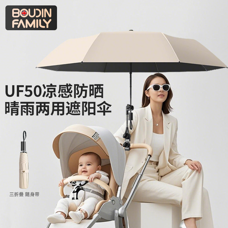 婴儿车遮阳伞通用加大宝宝手推车雨伞am遛娃神器口袋车防晒伞图片