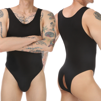 男士性感连体开档内衣裤