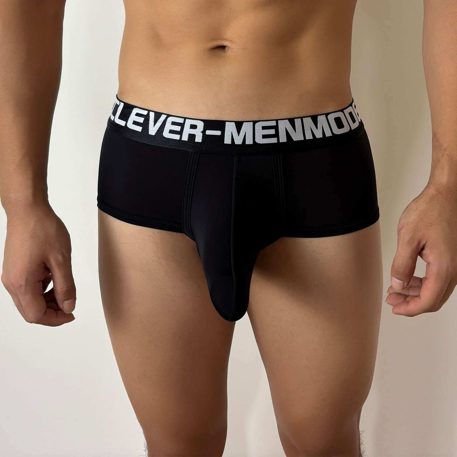 男士性感紧身内裤低腰舒适平角裤冰丝高弹四角裤显大囊袋个性特色