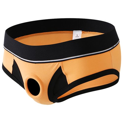 分离式性感内裤潮男特色成人情取三角裤防摩擦硅胶锁精环JJ套向上