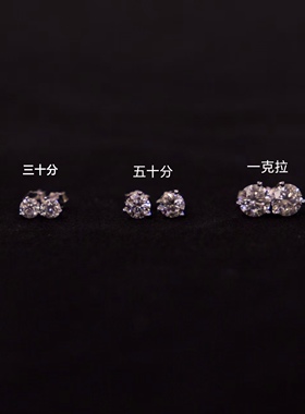 RoseDeduce莫桑石耳钉纯银女六爪闪钻石轻奢耳骨钉小众高级感耳饰