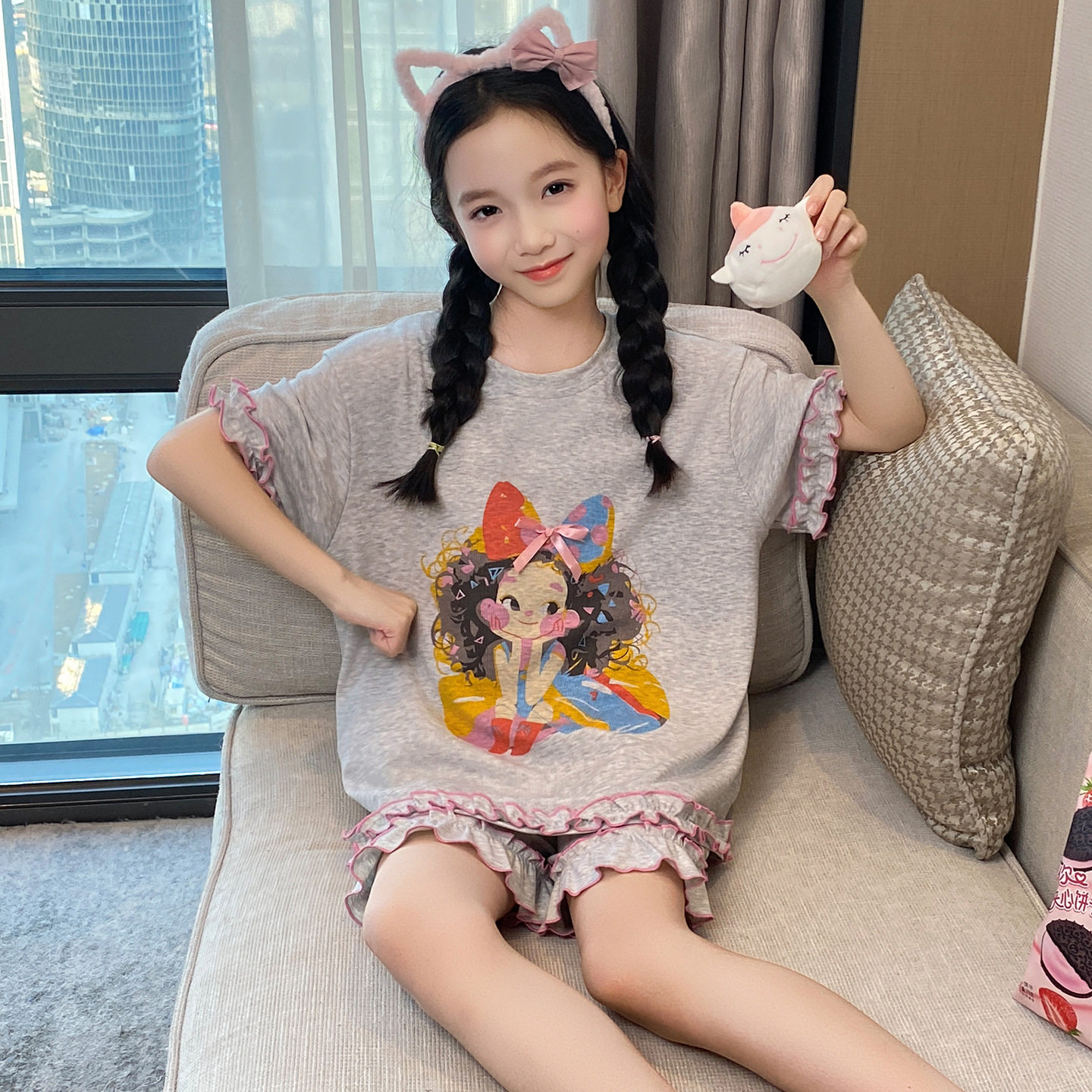 女童睡衣儿童夏季莫代尔