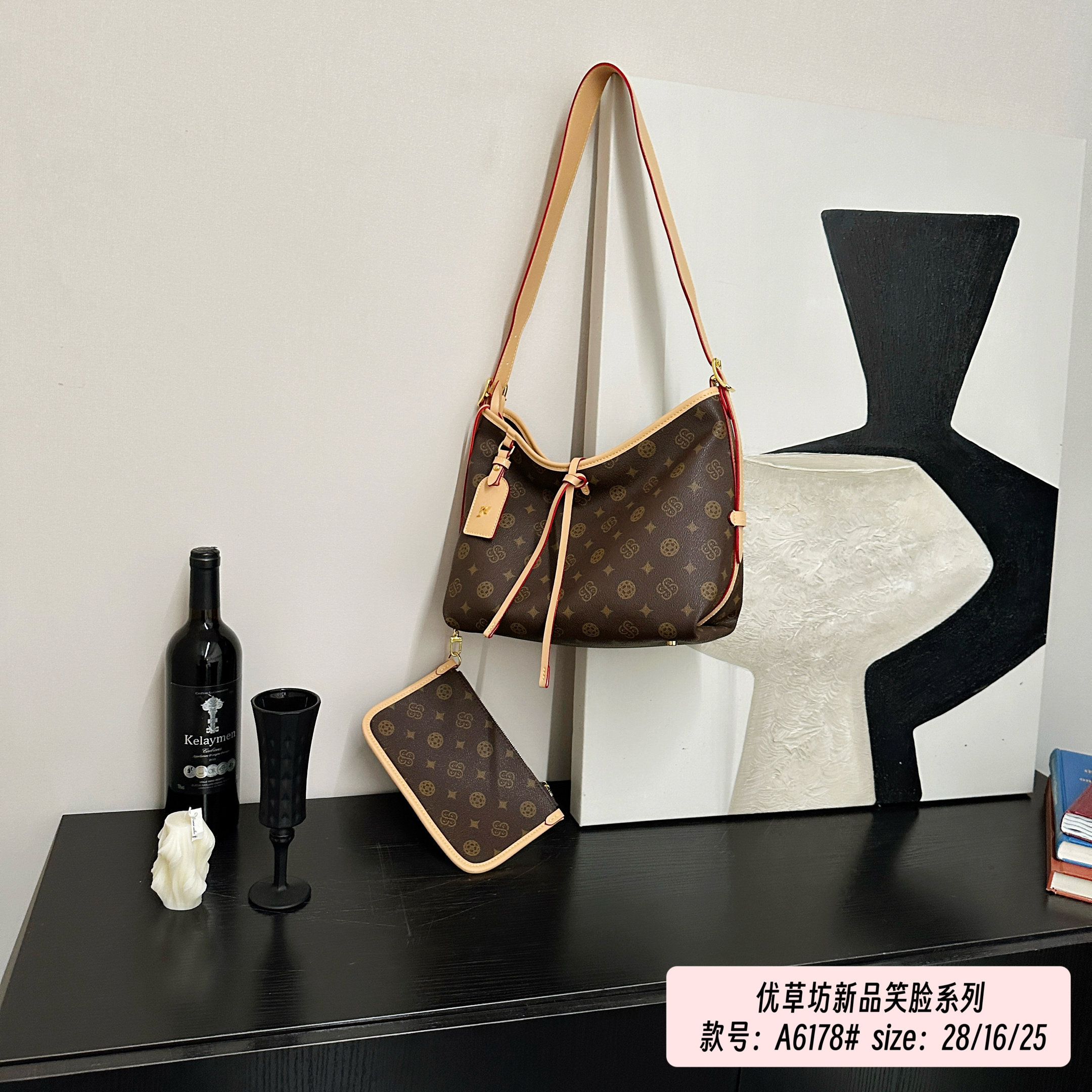 优草坊正品女包优草坊女包2026新款笑脸印花子母包大容量时尚百搭