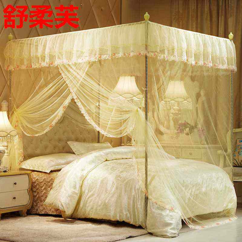 蚊帐家用支架落地新款免安装床帘支架杆不锈钢加密架子2021新款